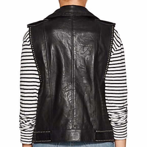 Zadig & Voltaire Lexy Studded Leather Moto Vest - Picture 2 of 3